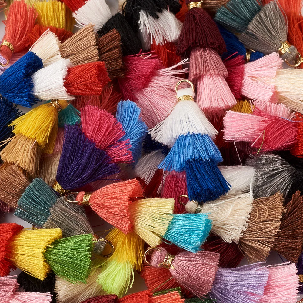 96Pcs Mixed Colors Mini Tassel Fringe Pendant Polyester Trim Fringe For DIY Keychain Garments Curtain Jewelry Decor Tassels Lace