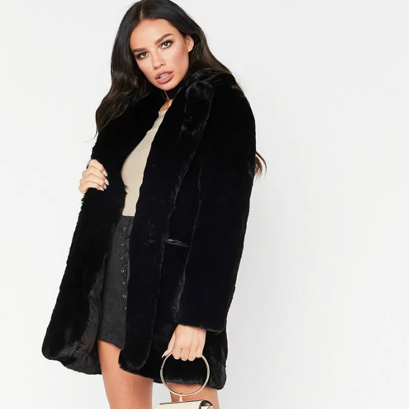 11 Color Women Fur Coat 2019 Winter New Cardigan Warm Plush Faux Fashion Solid Long Plus Size 4XL | Женская одежда