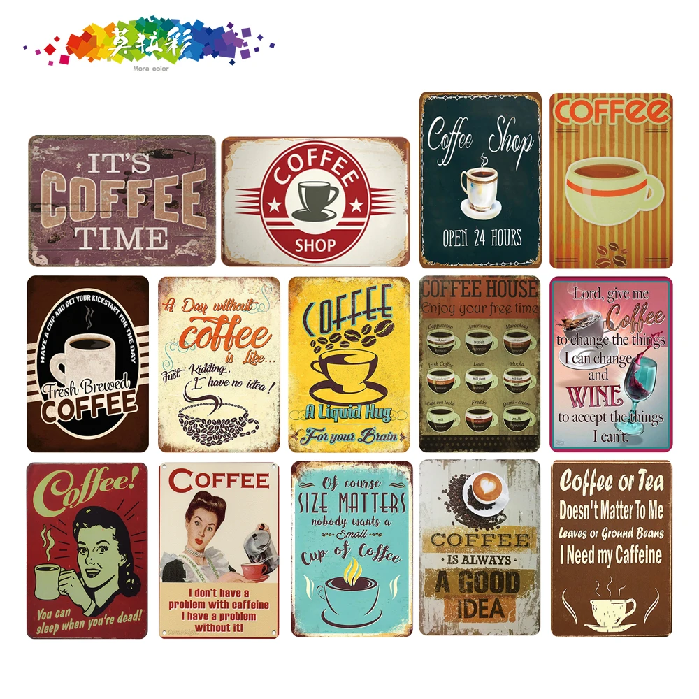 

Mora color coffee coffee hometin Sign Vintage Metal Pub Club Cafe bar Home Wall Art Decoration Poster