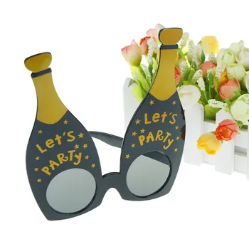 

1pc Creative Costume Champagne Bottle Design Glasses Party Decoration Favor Event Party Photobooth Props Accessories Supplies