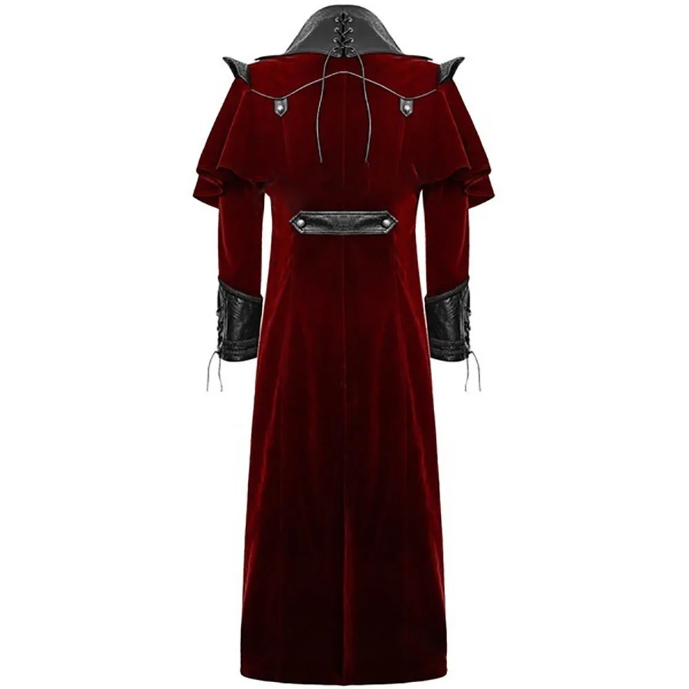 Men Winter Streetwear WindbreakerMen's Print Coat Tailcoat Jacket Gothic Frock Coat Uniform Costume Party Outwear