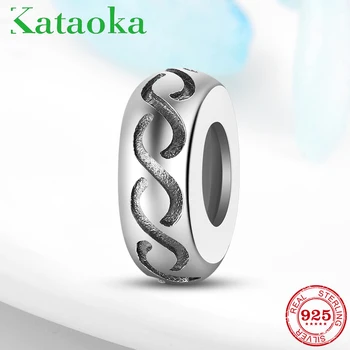 

925 sterling silver Infinity symbol Stopper Beads charms bead Fit Original European Charm Bracelet Jewelry making