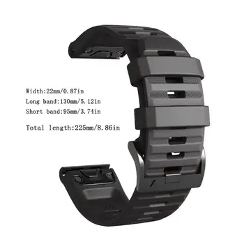 

22mm Soft Silicone Wrist Strap Breathable Watch Band for GARMIN Fenix 6 Watch