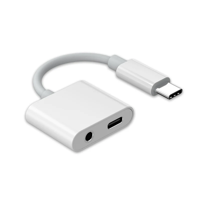 2 в 1 Usb type C до 3,5 мм разъем для наушников адаптер для Ipad Pro huawei P20 Pro Aux аудио зарядное устройство разветвитель для Htc Google Pixel - Цвет: White