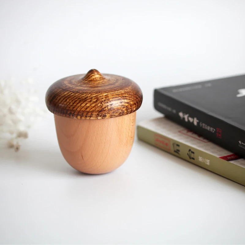 

High Quality 8.5x8.5x9.5cm Muzic Box Nuts Mushrooms Shape Funny Gift Mini Wood Music Box Christmas Decorations For Home