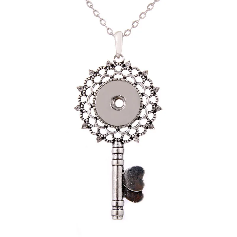 Пояс жизни оснастки ювелирные изделия серебро кристалл круглая кнопка ожерелье для женщин подходит 18 мм 20 мм кнопки ювелирные изделия защелки ожерелье s - Окраска металла: N1572