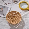 Handmade Rattan Weaving Round Storage Basket Fruit Dish Wicker Bread Basket Kitchen Food Picnic Bread Sundry Mini Container 1