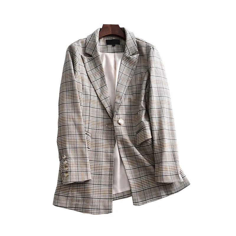 

One's One-Button Thousands of Birds Pattern Long Sleeve Casual WOMEN'S Coat Small Suit Entities