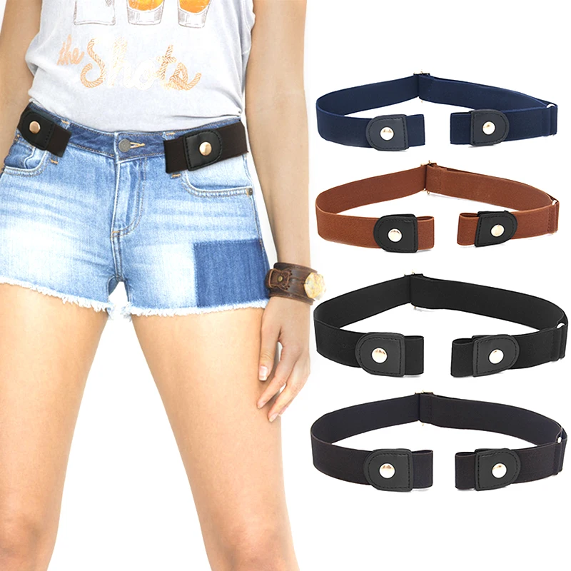

Unisex Belt Elastic Buckle-Free Invisible Adjustable Waist Belt Waistband Decor Women Men Jeans ants Dress Waistband lazy belt