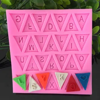 

Durable 26 Letters Flag Shape Silicone Mold Cooking Tools Chocolate Fondant Cake Decorating Tools Kitchen Baking Mould