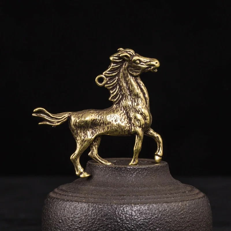 Creative Copper Horse Key Chain Pendant Vintage Brass Animal Keychain Ring Holder Decoration Gift | Дом и сад
