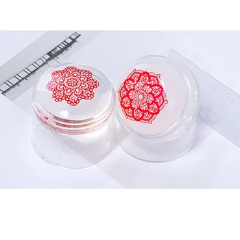 

Home Silicone Professional Manicure Transfer Portable Polish Tool Clear Nail Stamper With Rhinestone Art Template Dual Ended DIY
