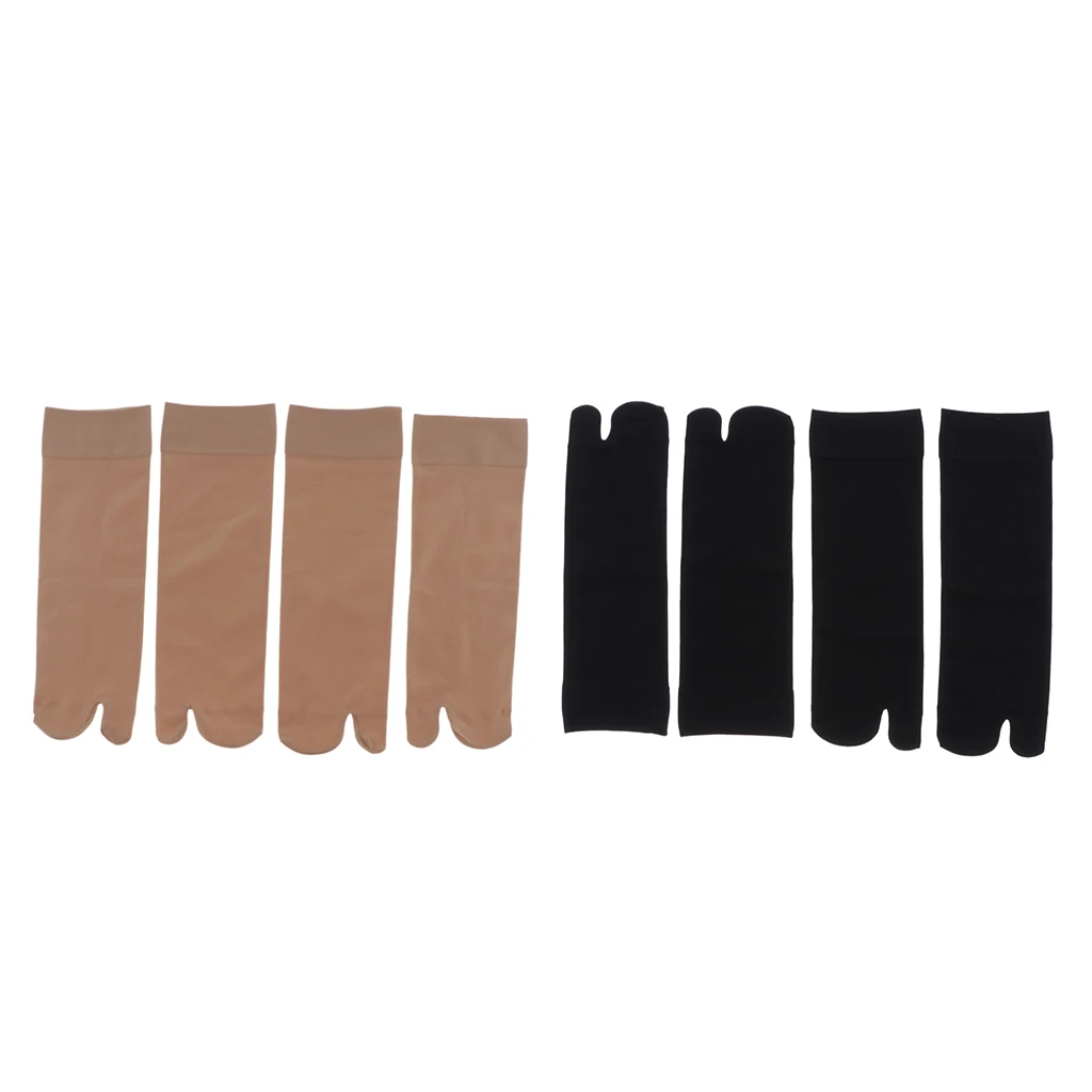 2 Pairs Women Mens Silky Tabi Socks Non Slip Ankle Breathable Crew Socks