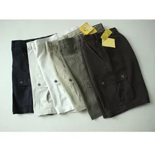 7 цветов мужские повседневные короткие штаны летние шелковые винтажные карго карман коричневый хаки армейский зеленый темно синий черный белый