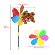 Разноцветные Мультяшные животные ветряная мельница ветер Spinner домашний сад двор Открытый Декор 72XF
