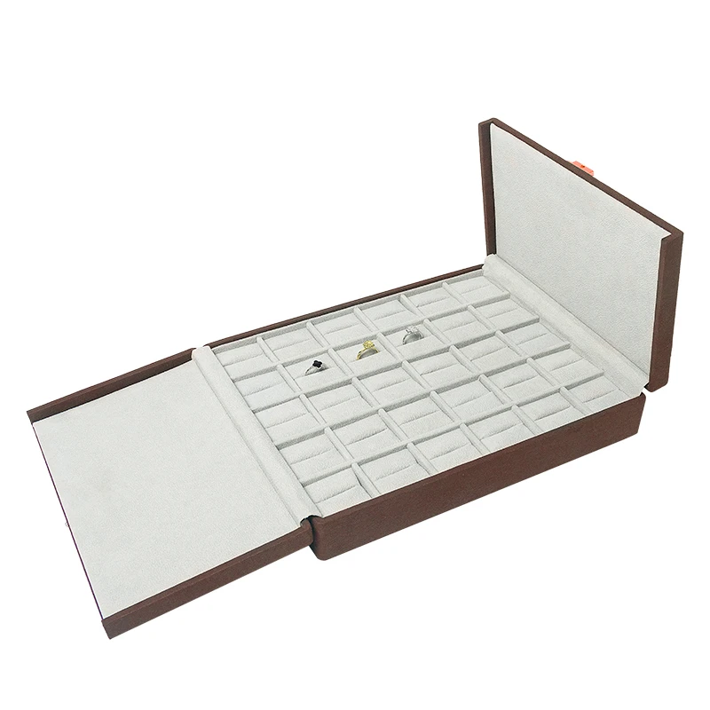 

Fashion Fansinating British style 2020 Multifunctional jewelry Display Casket Brown Ring set box wedding for Female
