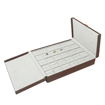 

Fashion Fansinating British style 2020 Multifunctional jewelry Display Casket Brown Ring set box wedding for Female