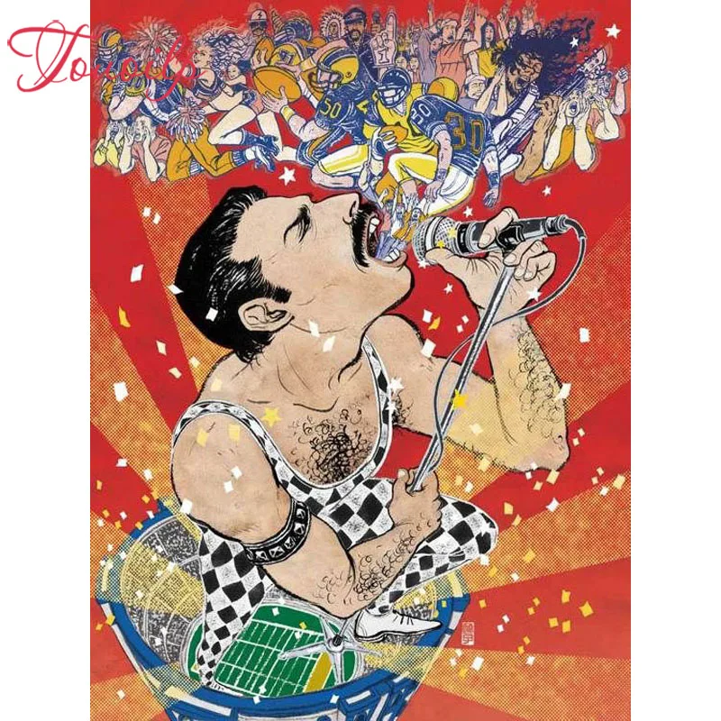 Алмазная живопись TOUOILP 5D spuare &amp Round Freddie Mercury FULL SQUARE ROUND алмазная вышивка мозаичная