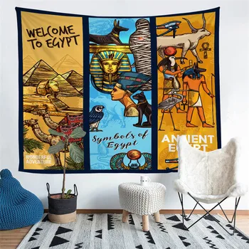 

HELENGILI Home Furnishing Ancient Egypt Tapestry Wall Hanging Sandy Beach Picnic Throw Rug Camping Tent Sleeping Pad