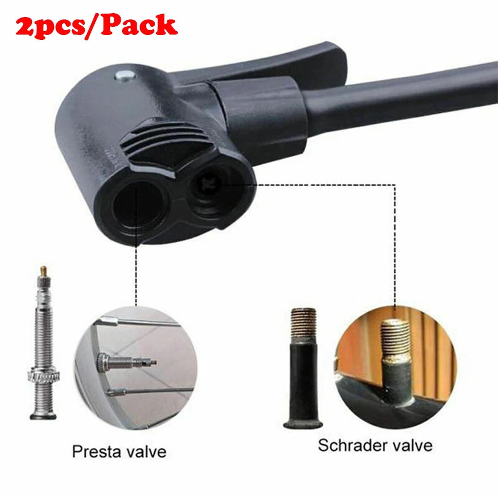 2pc Schrader/Presta Valve Bicycle Tire Tyre Air Pump Inflator Connector Head