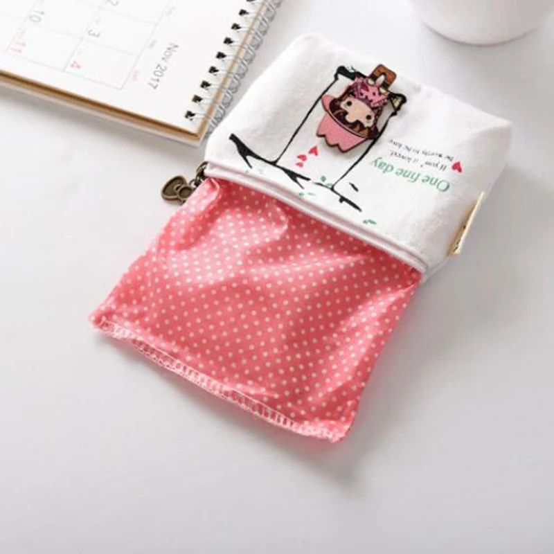 Cute Cartoon Animal Coin Purse Women Mini Canvas Card Holder Small Wallet Pouch Daily Storage Bag Kawaii Girls PVC Purse Clutch