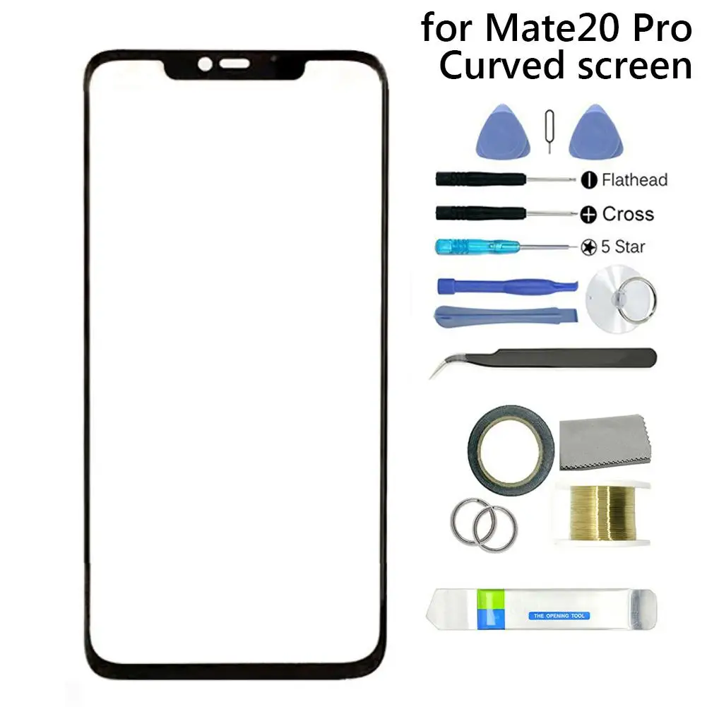 Vidro da Frente da Substituição para Huawei Kit de Peças de Reparo da Lente da Tela de Vidro Kit de Tela de Vidro Frente Substituição para Huawei Companheiro 20 Lite Pro Frontal da 7 Painel de toque p/ celular