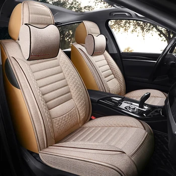

Full Coverage flax fiber car seat cover auto seats covers for Toyota auris corolla prius camry c hr rav4 suv