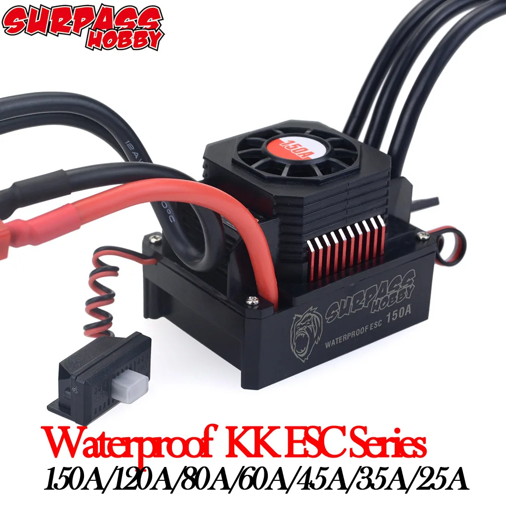 SURPASS HOBBY Waterproof 150A 120A 80A 60A 45A 35A 25A ESC Brushless Senseless Speed Controller for 1/8 1/10 1/12 1/18 RC Car | Игрушки и
