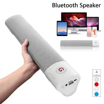 

10W Wireless Bluetooth Speaker Soundbar Portable 3D Stereo HiFi Handsfree Soundbar TF FM USB Subwoofer for Computer TV Phone