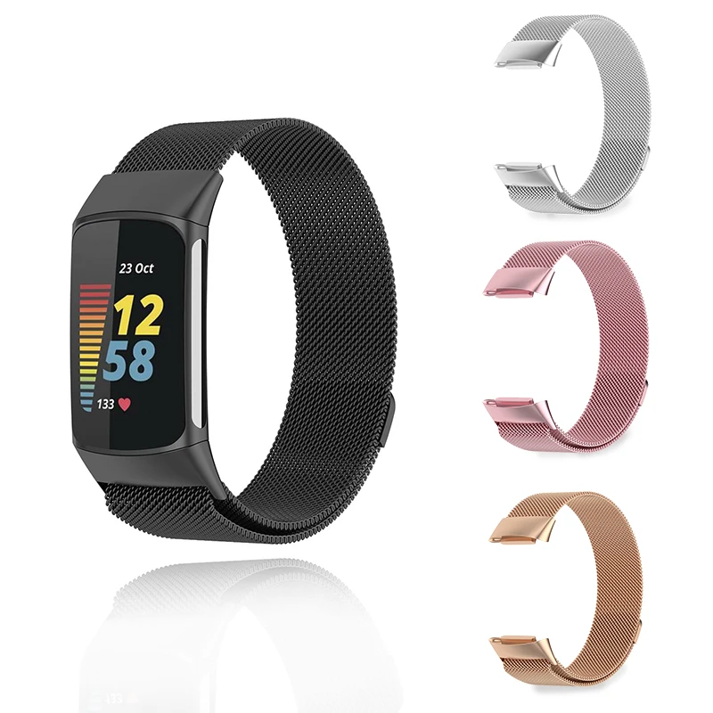 ремешок на Fitbit Charge 5 4 3 Металлический Миланский совместимый с Запасной браслет
