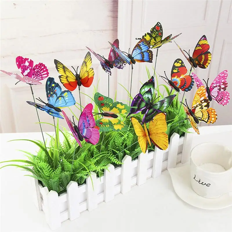 50PCS-PVC-Simulation-Butterfly-Rods-Green-Plant-Decoration-Figurines-Plastic-Crafts-for-Flowerpot-Vase-Garden-Bonsai