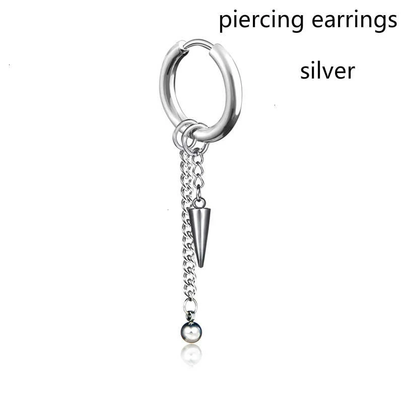 A0007009piercing Индивидуальные черные полые треугольные панковские висячие серьги, мужские Модные серьги без пирсинга, длинные висячие серьги с конусной кисточкой, 1 шт - Окраска металла: A0007009piercing