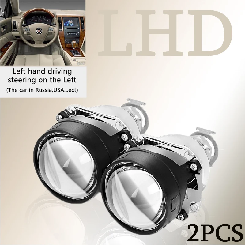 2,5 дюймов HID Bi-xenon LHD дальний и ближний свет Автомобильные фары модифицированный Стиль Мини H1 объектив проектора фары линзы использовать H1 лампы H4 H7 - Цвет: 2x Left Hand Driver