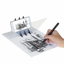 Placa de desenho óptico de projeção de rastreamento, espelho de desenho óptico para cópia e mesa de luz de reflexão com suporte para celular