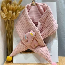 Детский шарф, шейный платок, галстук-бабочка, воротник, теплые, милые, для зимы, для улицы, LXH