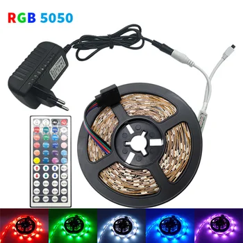 

5m 10m 15m 20m LED Strip 5050 RGB Strip LED Light 2835 Flexible Ribbon Stripe DC 12V RGB Diode Tape WiFi IR Controller Adapter