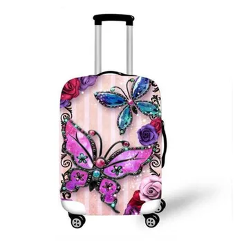 

18-32 Inch Beautiful Butterfly Travel Luggage Thick Protective Covers Women Cute Bagages Girls Elastic Anti-Dust Suitcase