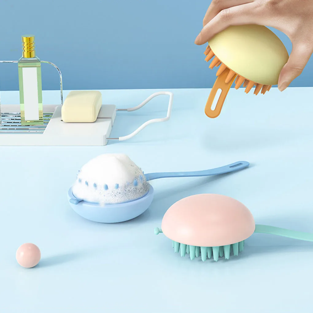 1 gab. galvas ādas masāžas ķemmes mazgāšanas birste elastīga gaisa spilvena TPR vannas dušas skrubēšanas spa novājēšanas masāžas birste_voghion.com