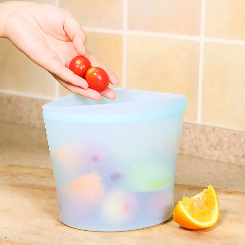 3 шт силиконовый мешок для хранения еды, многоразовый пакет Ziplock ...