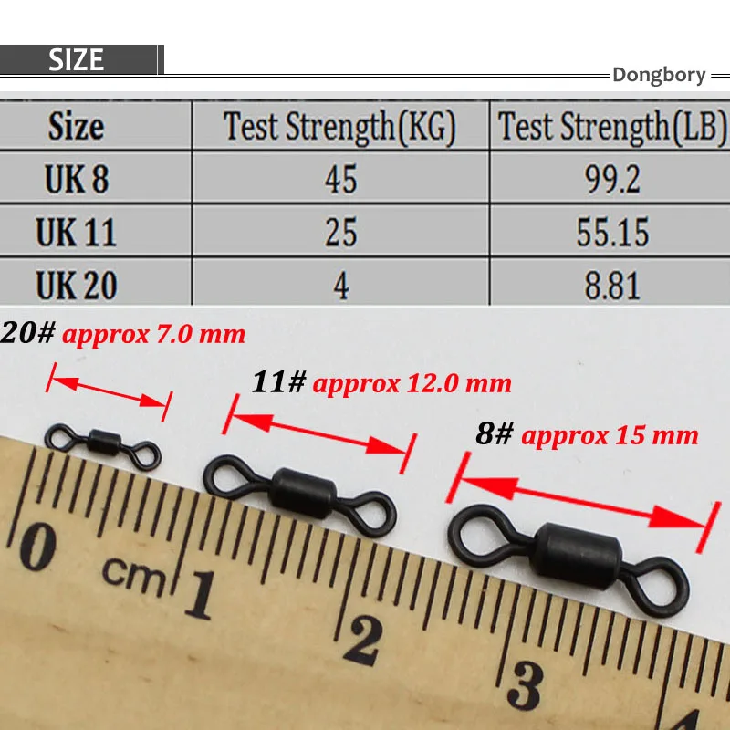 40 шт., рыболовные аксессуары для ловли карпа, микро-поворотное быстросменное кольцо, вертлюги, петля, Вертлюги для ловли карпа, ходовые снасти