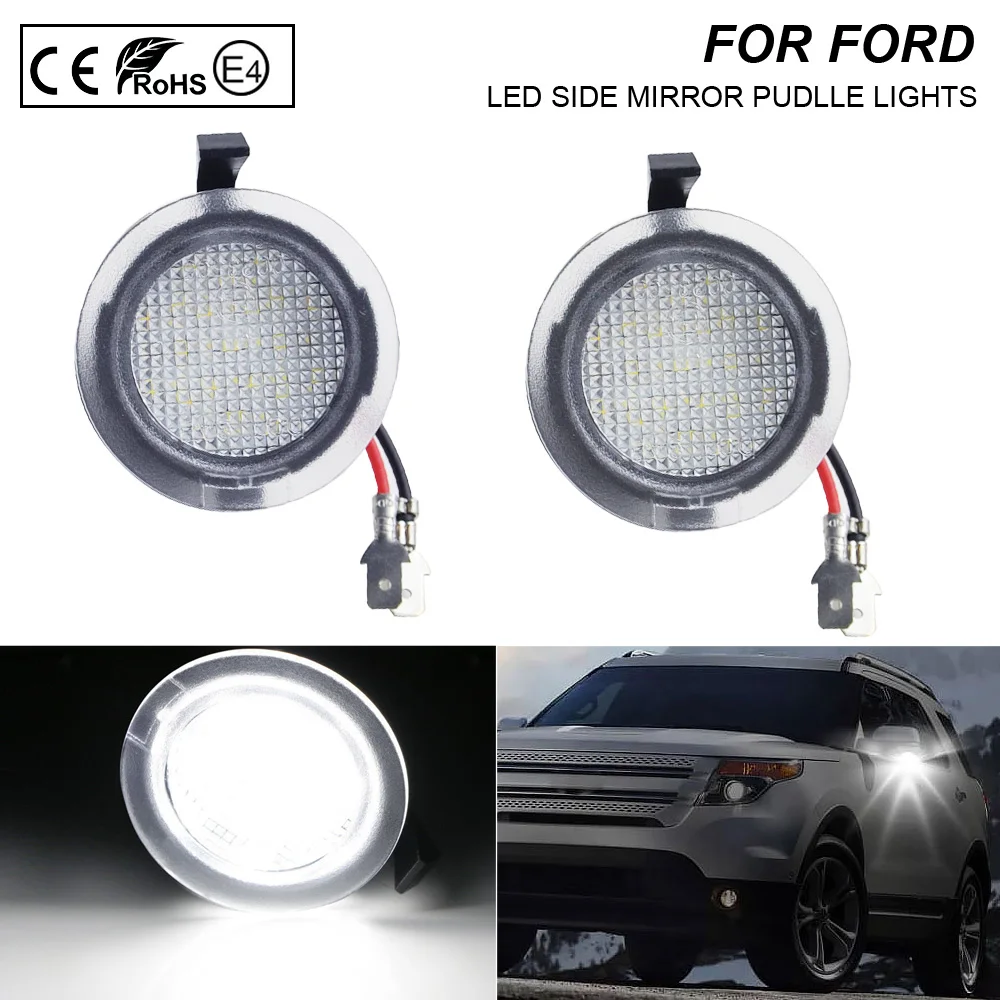 

2PCs CANbus Led Under Side Mirror Puddle Light Module For Ford F150 Flex Edge Explorer Taurus