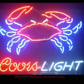 

COORS LIGHT Crab Seafood Neon Light Signs Glass tube neon lamp For room Bedroom Decor Beer bar signs wall lights party