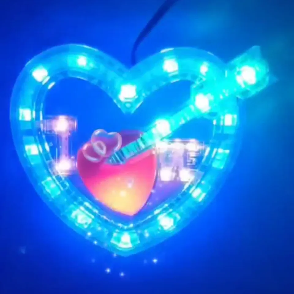 Car LED Car Atmosphere Lamp Blue Heart Light DJ RGB Colorful Music