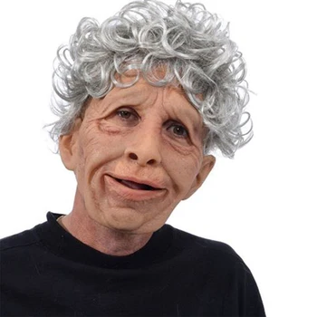 

Old Man Scary Mask Cosplay Scary Full Head Latex Mask Halloween Horror Funny Cosplay Party Mask Old Man Head Helmet Real Masks