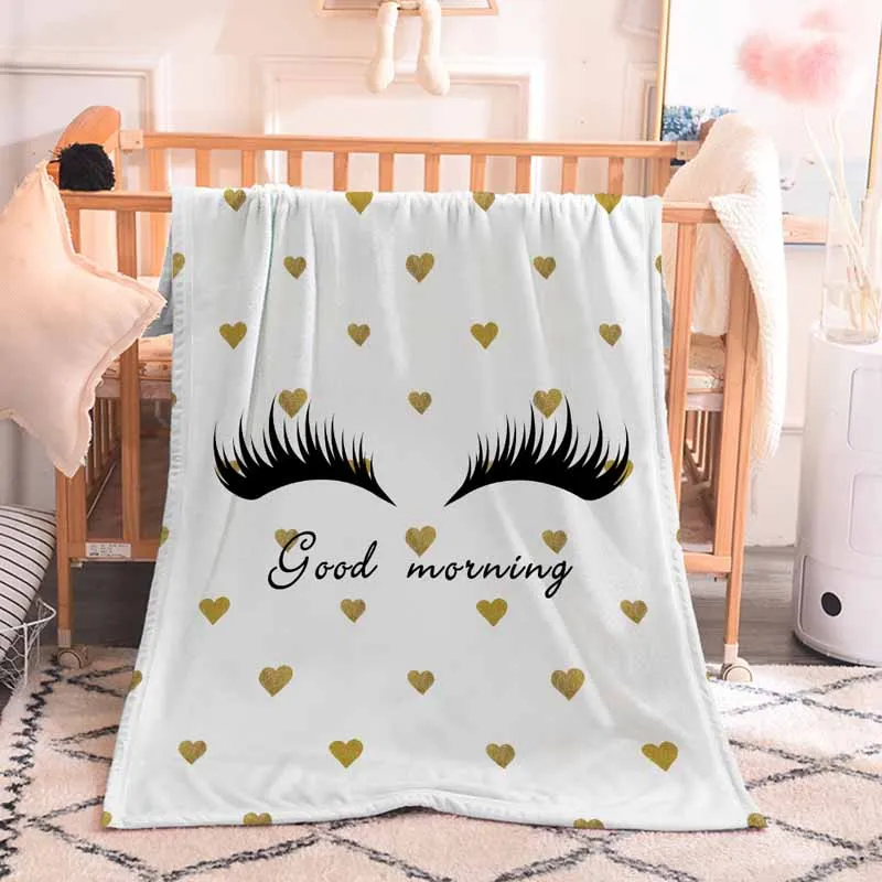 

Coral Fleece Blanket on Beds, Sofa Microfiber Throw Blanket, White Unicorn Eyelash, Thin Bedspread, Office Kid Baby Blankets