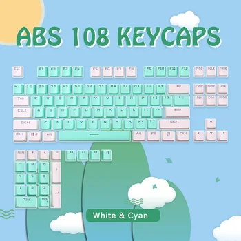 

108 Keys Keycap Back Light Mechanical keyboards Cyan White Yellow For Mechanical Cherry MX Switch