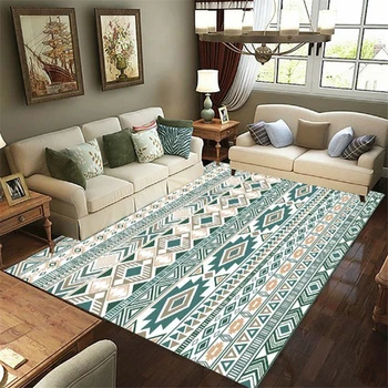

National Style Home Carpet 3D Printing Loop Velvet Indoor Mat Hallway Corridor Kitchen Bedside Rug Large Living Room Area Rug
