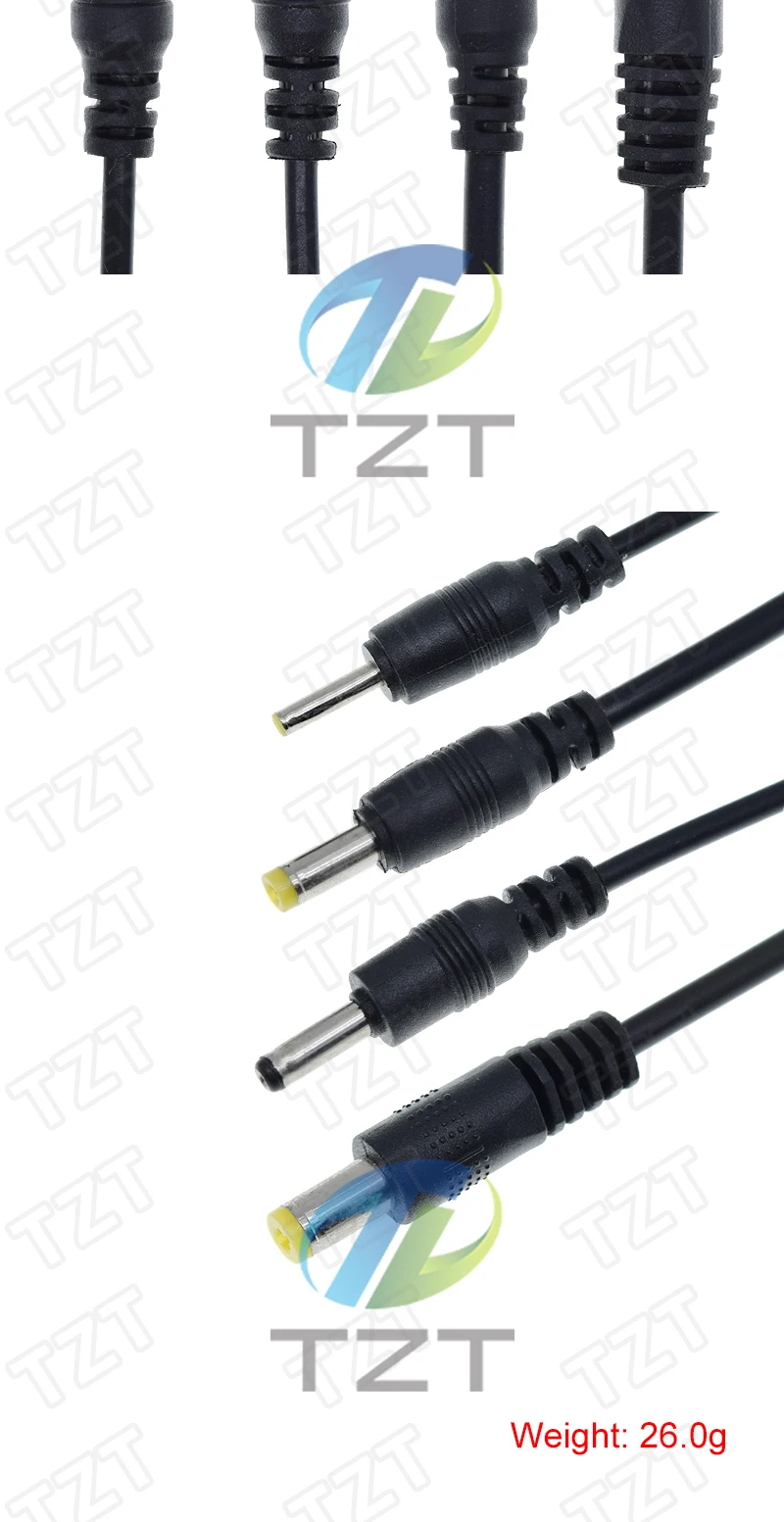 1/3 Stück USB-Anschluss auf 2,0*0,6mm 2,5*0,7mm 3,5*1,35mm 4,0*1,7mm 5,5*2,1mm TZT 5V DC Hohlstecker Stromkabel Verbinder 1M – Detail 4
