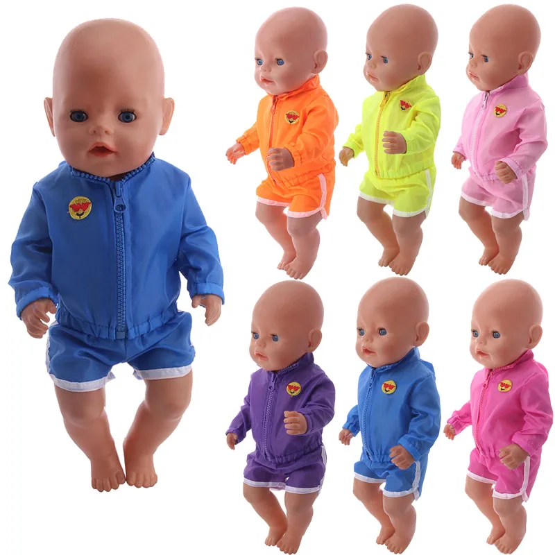 

2 Pcs/set Sportswear Casual Wear Doll Clothes For 18 Inch American & 43 Cm New Born Baby Items ,Our Generation Girl's Toy Gift'
