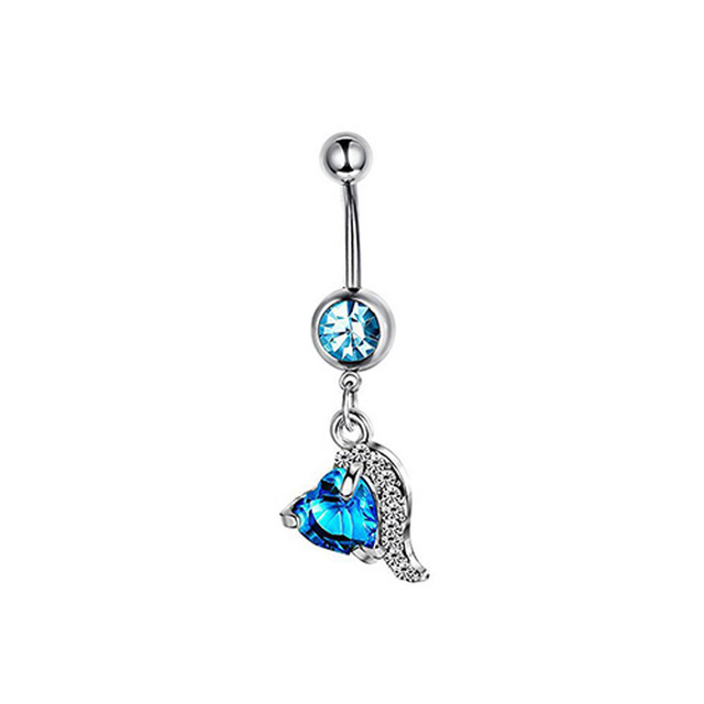 Sexy Navel Piercing Belly Ring Belly Button Rings Barbell Bar Zircon Dangling Ombligo Party Round for Woman Body Jewelry 14g